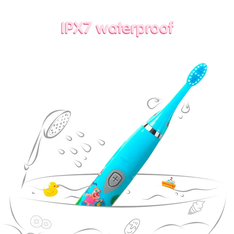 Sonic Children Electric Toothbrush Colorful Cartoon Cute Pattern Ultrasonic Rechargeable Soft Hair Smart Brush Oral Cleaning