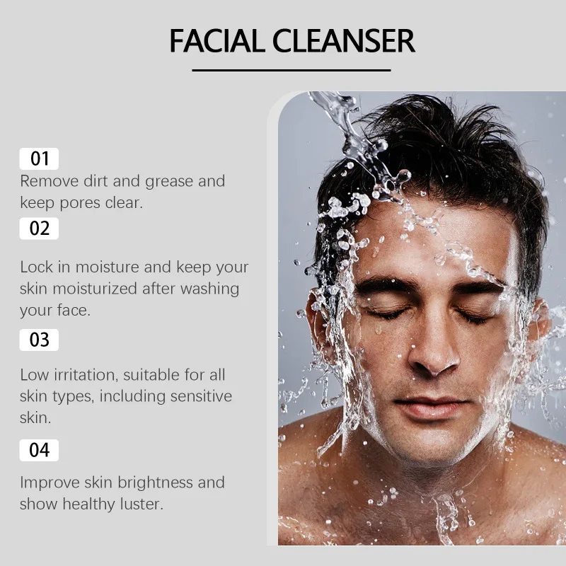 Men Facial Moisturizing Cleanser Pore Treatment Deeply Washing Oil Control Reducing Blackhead Scrub Cosmetics Face Care Cleanser 5