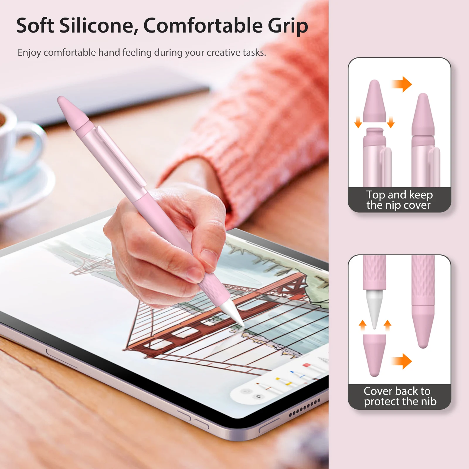 Moko Silicone Pencil Case para Apple Pencil 2n Capa Protetora Leve Carga sem Fio Anexar Magneticamente - Imagem 3