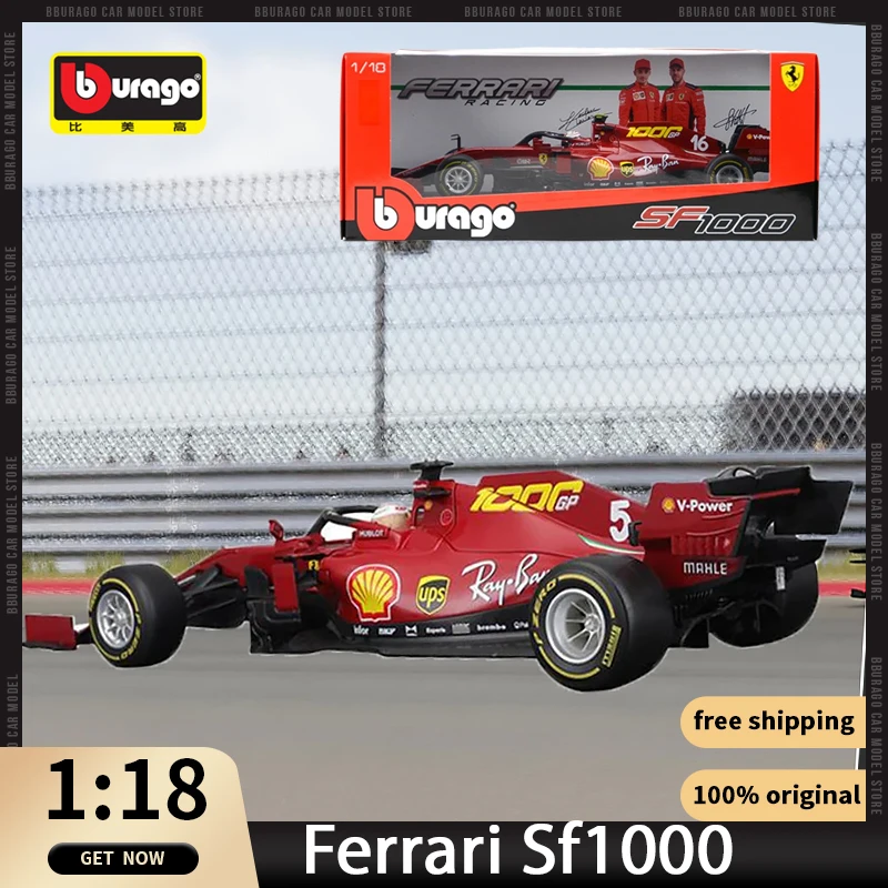 

1:18 F1 Ferrari Sf1000 Sf21 автомобиль #5 #16 #55 Bburago 2020 модель под давлением формула жесткая версия из сплава Роскошные игрушки для автомобилей