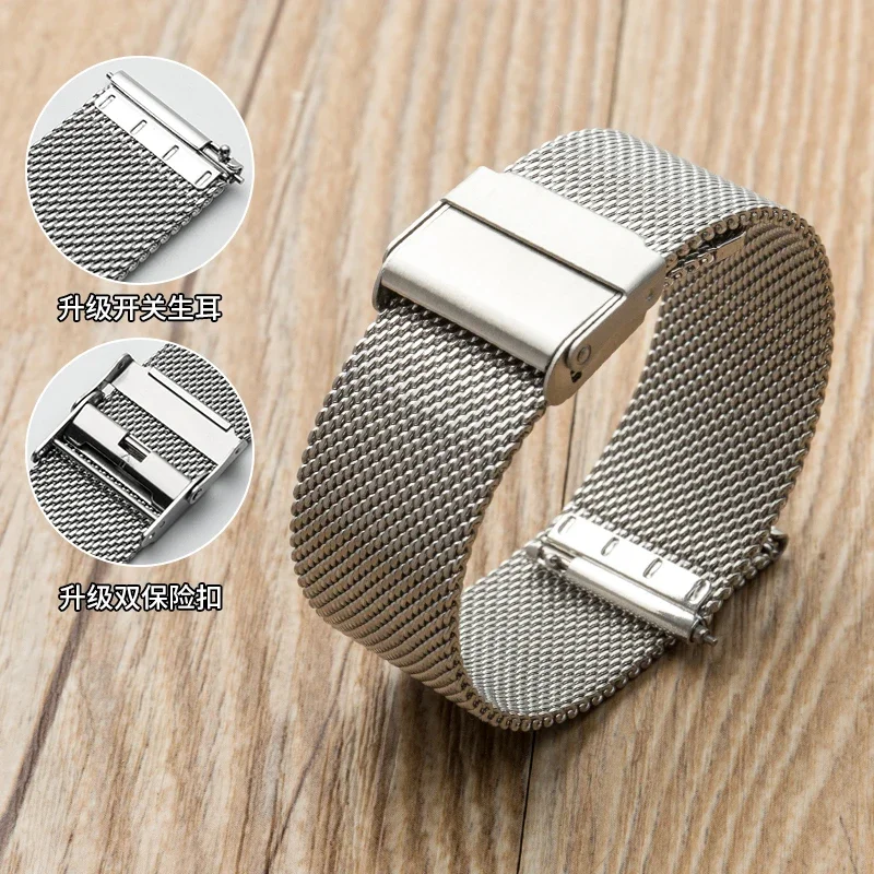 Premium Mesh Milanese Quick Release Steel Watch Strap - 0.6mm Adjustable Bracelet (Multiple Widths Available)