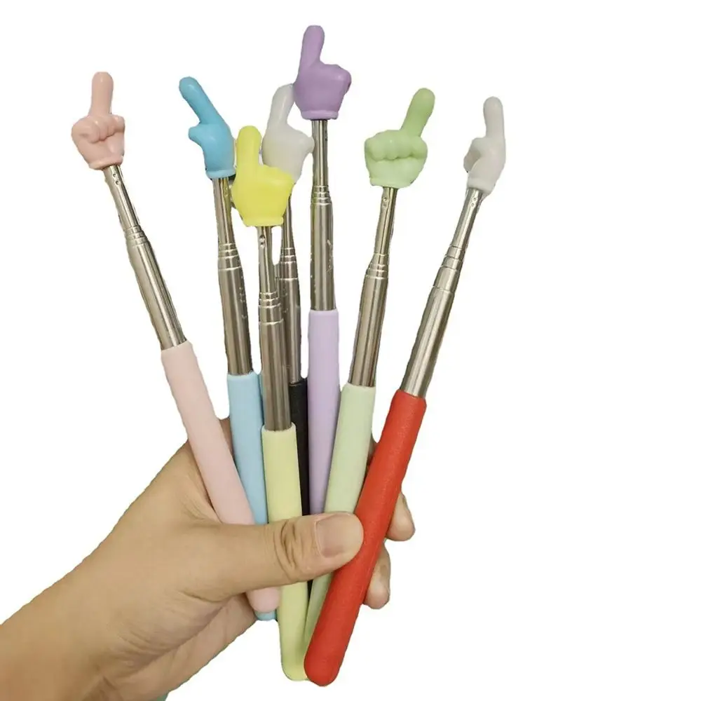 Teacher Pointer 1PC Teaching Stick Retractable Finger Pointer Handheld Presenter Stainless Steel Telescopic Rod Finger Reading Sticks Tool