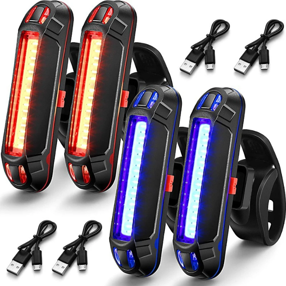 Bicycle Rear Light Waterproof USB Rechargeable LED Safety Warning Lamp Bike Flashing Accessories Night Riding