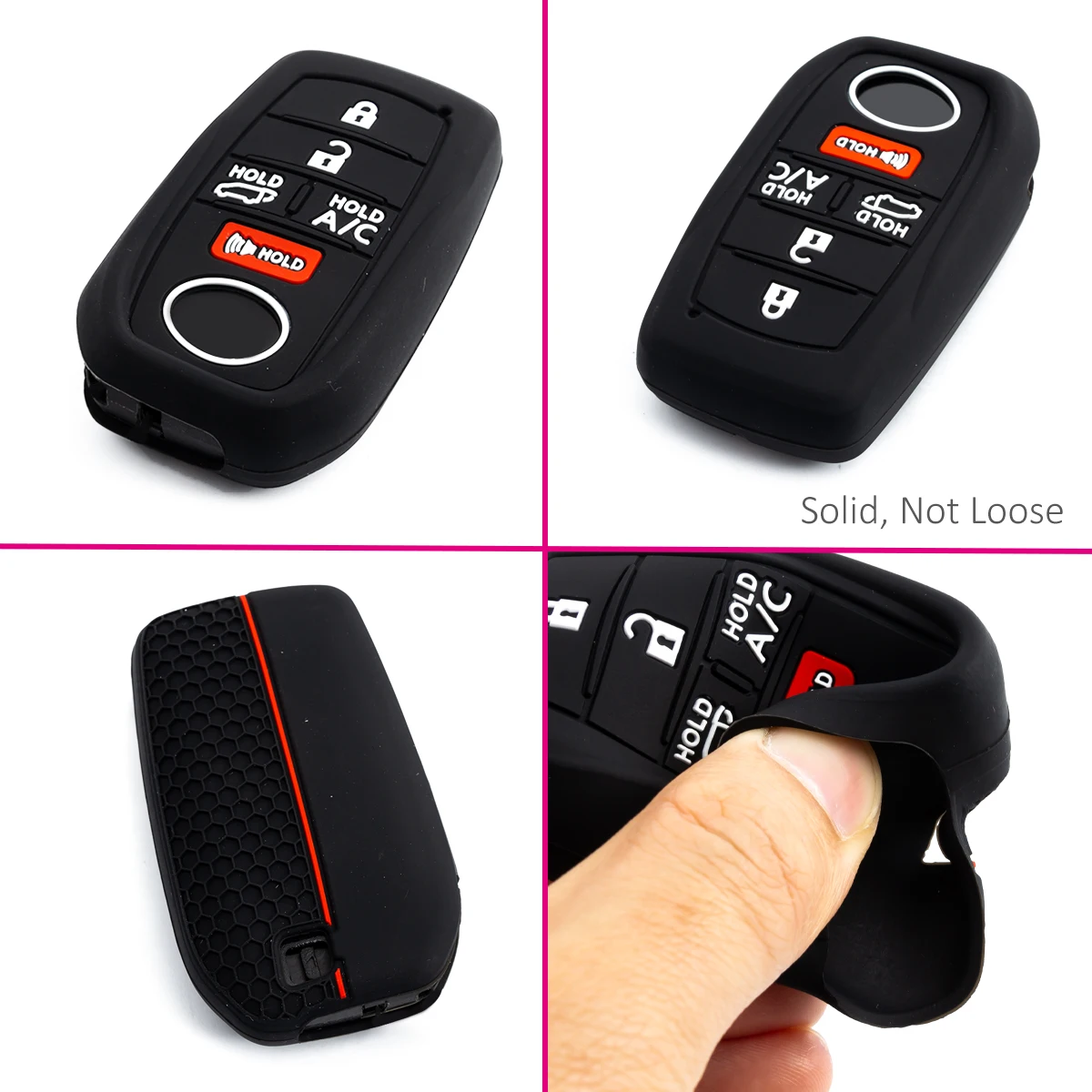 Silica Gel 5 Button Car Key Case Fob Chain Cover Toyota RAV4 Prime bZ4X Subaru Solterra 2025 key case key case cover car key shell remote control case cover