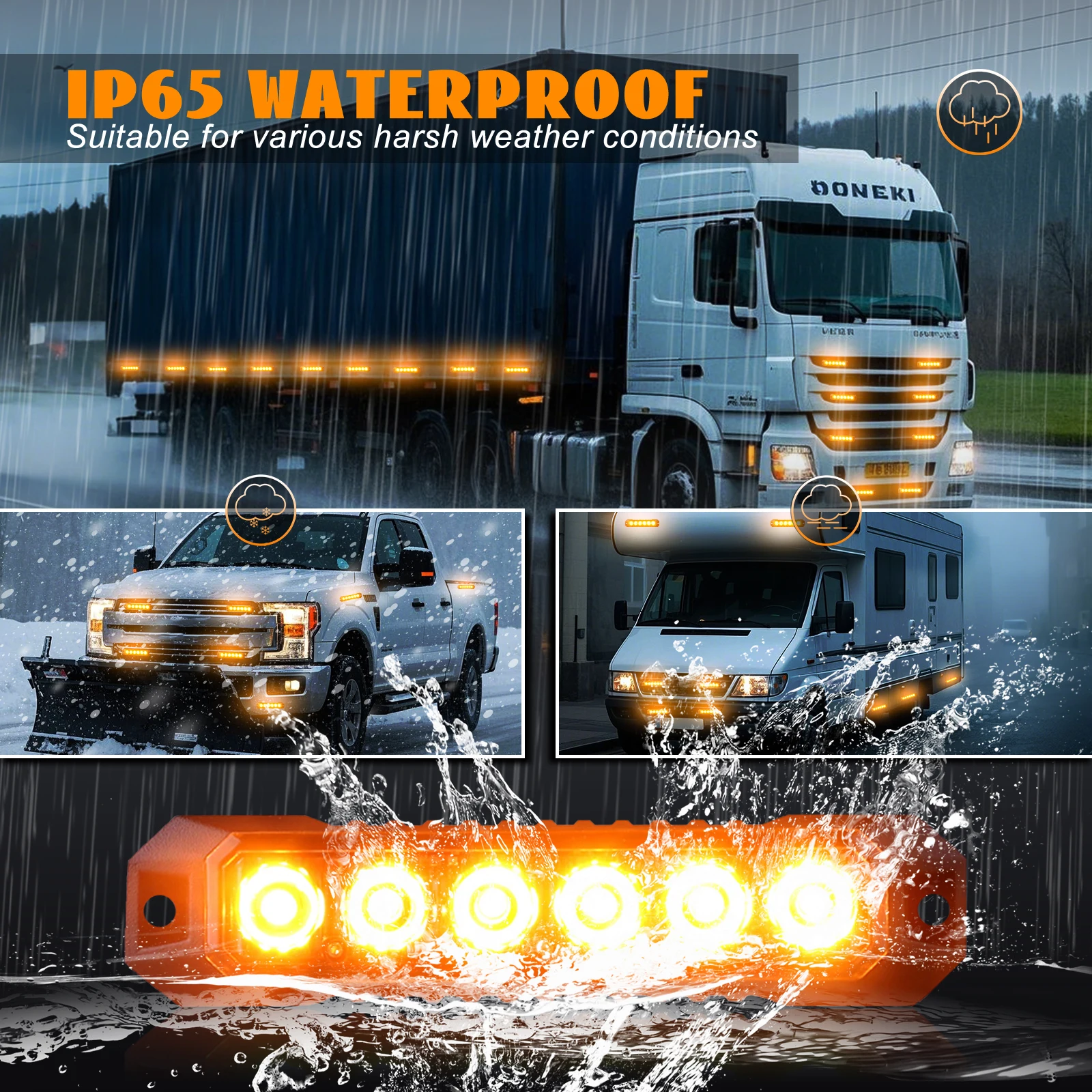 1PCS 6LED Headlight Bulb Car Strobe Grille Flashing Warning Lightbar for Truck Car Beacon Lamp Traffic Light 12-24V Signal Light
