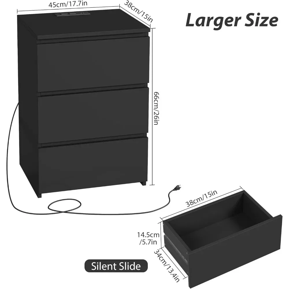 Ljustra Nightstand with USB Ports