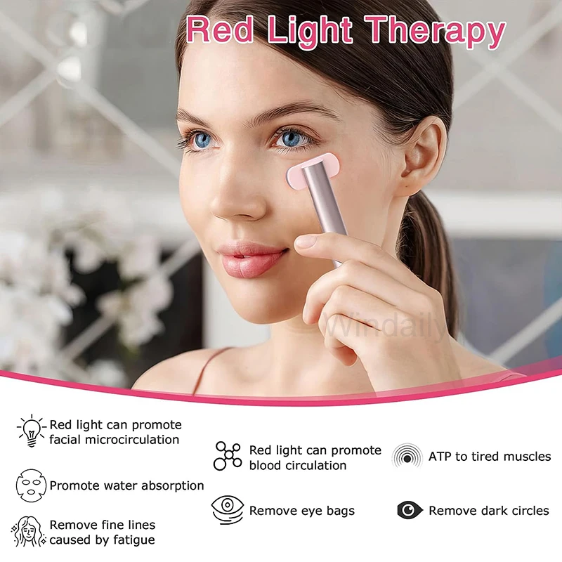 4-in-1 EMS Red Light Therapy Facial Wand Skin Tightening Anti-Aging Beauty Device Microcurrent Wrinkle Reduction Eye Massager eye massager skin tightening device