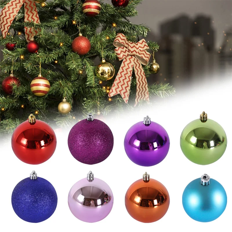 

2Pcs 10cm Colorful Christmas Ball PVC Xmas Tree Hanging Pendant Ornament New Year Home Party Scene Layout Decoration Gifts