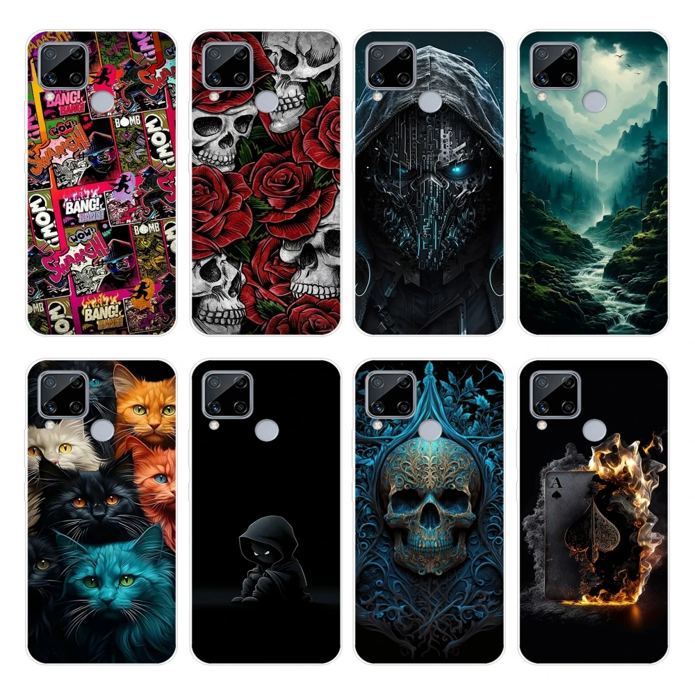 Per Realme C15 Custodia Realmec15 Custodia Morbida In Silicone Tpu Per Oppo Realme C15 C 15 Copertura Del Telefono Paraurti Protettivo Coque Funda 6.5