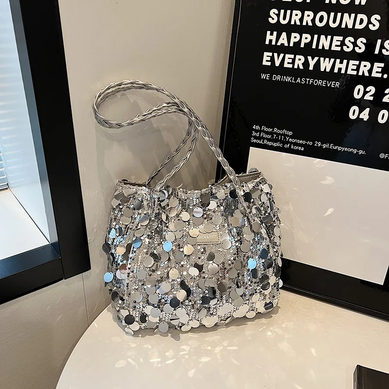 Sparkling Sequin Large Capacity Commuting Tote Bag 2024 New