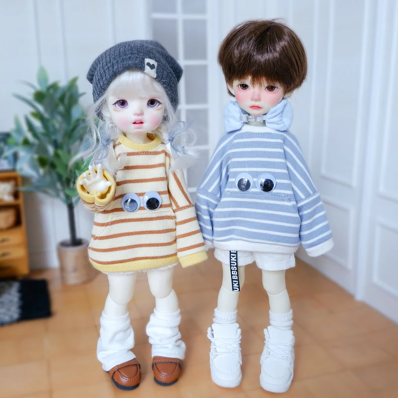 

Аксессуары для шарнирной куклы 30 см, одежда, Свободный Полосатый свитер, куртка, шорты для больших 1/6, Yosd, 1/6BJD SD DD, одежда для игрушек, кукольная обувь