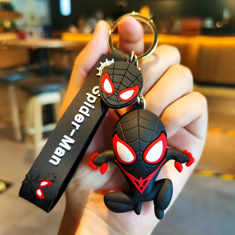 Marvel Superhero Spiderman Cartoon Keychains Cute Figure Keyrins