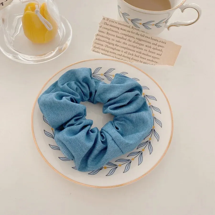 Small Fresh Crushed Lattice Hair Band Fashion Cloth Tie Hair Leather Band Mori Girl Department Cute Headdress 10 Pcs
