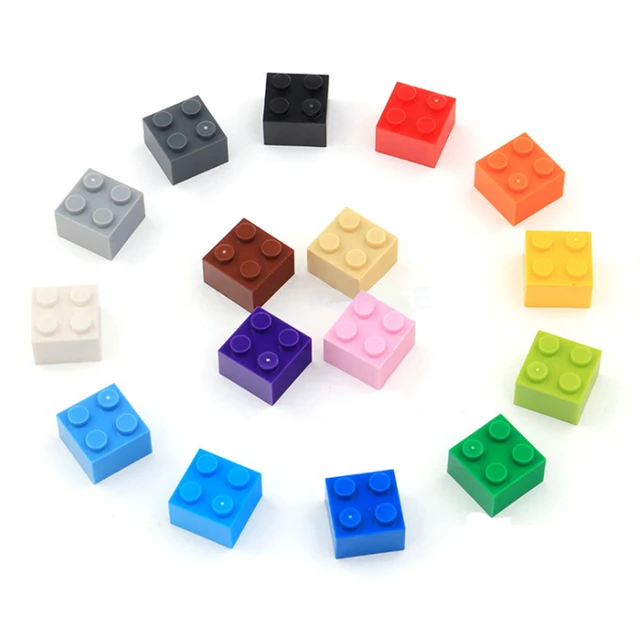 60pcs DIY Building Blocks Thick Figures Bricks 2x2 Dots Educational Creative Size Compatible With 3003 Plastic Toys for Children 1