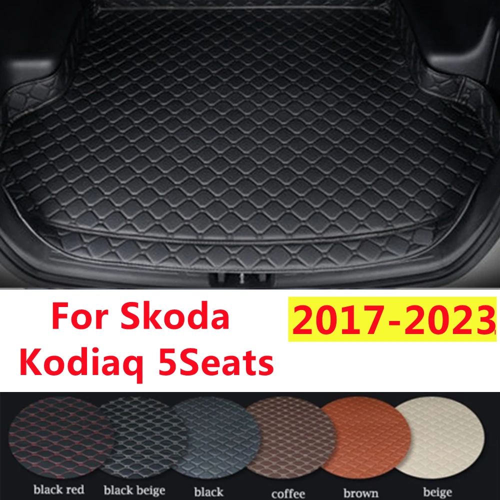 

SJ Высокая сторона на заказ подходит для Skoda Kodiaq 5 мест GT 17-23 всепогодный водонепроницаемый автомобильный коврик для багажника авто задний грузовой лайнер крышка ковра