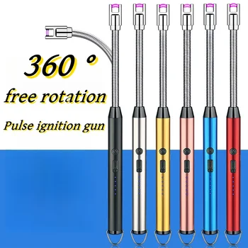 Windproof Kitchen Electric USB Lighter Long Candle BBQ Gas Stove Ignition Gun Camping Rechargeable Arc Flameless Plasma Lighter 1