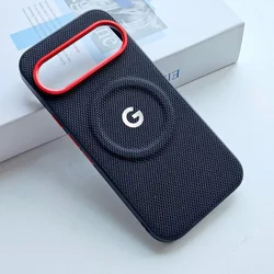 Premium Woven Fabric Magnetic Phone Case with Metal Camera Protection and Wireless Charging Capability for Google Pixel 11 (Black)
