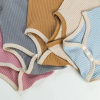 0-24M Unisex Cotton Triangle Climbing Suit Baby Clothing Romper Fashion Color Contrast Romper 4