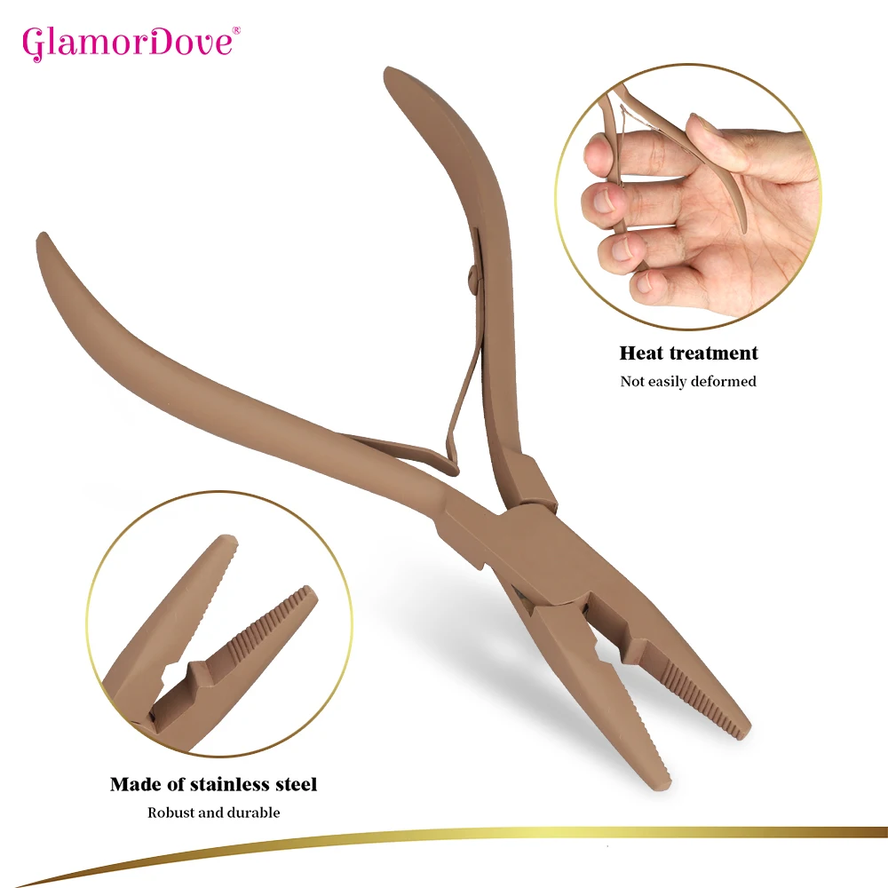 1 Pcs Professional Micro Ring Hair Extensions Application Pliers Tool Kit For Micro Link Beads Closer Plier