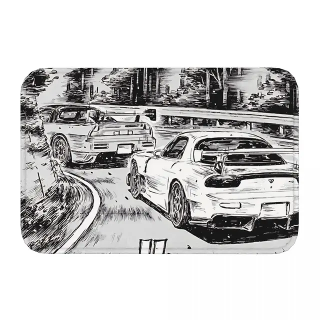 Kezdeti D Fürdőszoba Nem Csúszás Szőnyegen Manga Panel Rx7 Vs Nsx Napitor Mat Bevékény Kutatási Környezet Home Decortion Szőnyeg - Image 2