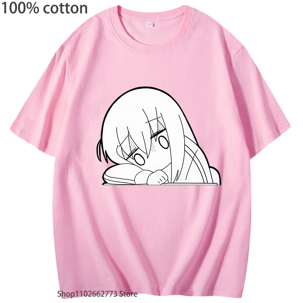 

Women Shirt BOCCHI THE ROCK! T-Shirts Hitori Gotou Tshirt Vintage Aesthetic Short-sleeved Tops Women/men Summer Clothes Y2k Tees