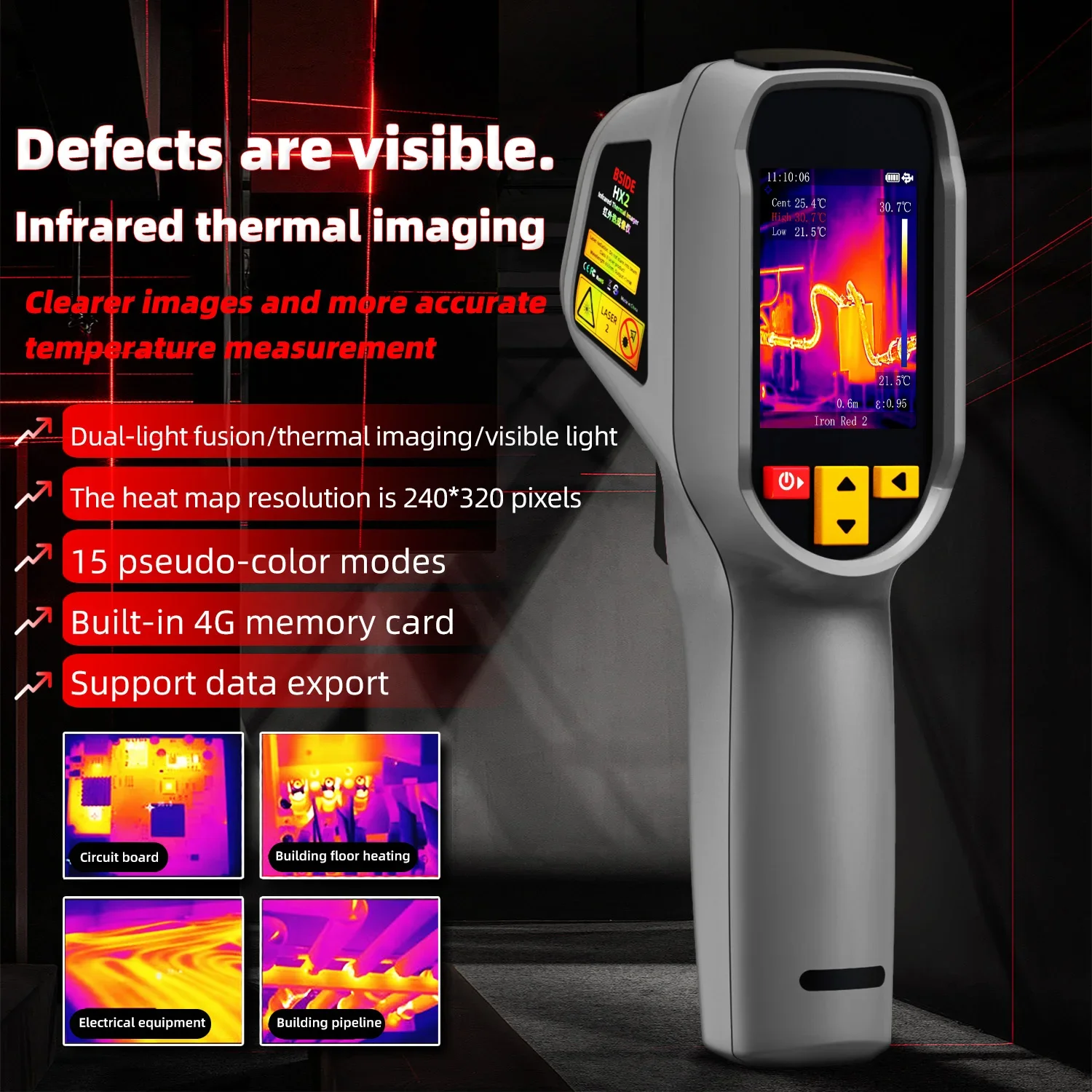 BSIDE 256x192 Hermal Imaging Camera Thermal Imager Infrared Temperature Meter for PCB Repair Pipeline Detection Auto Repair Tool