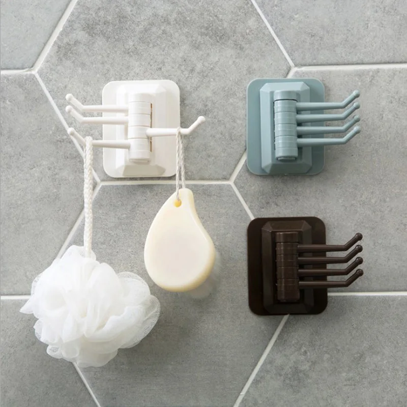 

1/3pc Multifunctional Rotatable Home Hook Towel Storage Holders Racks Strong Adhesive Wash Cloth Clip Bath Room Kitchen Supplies