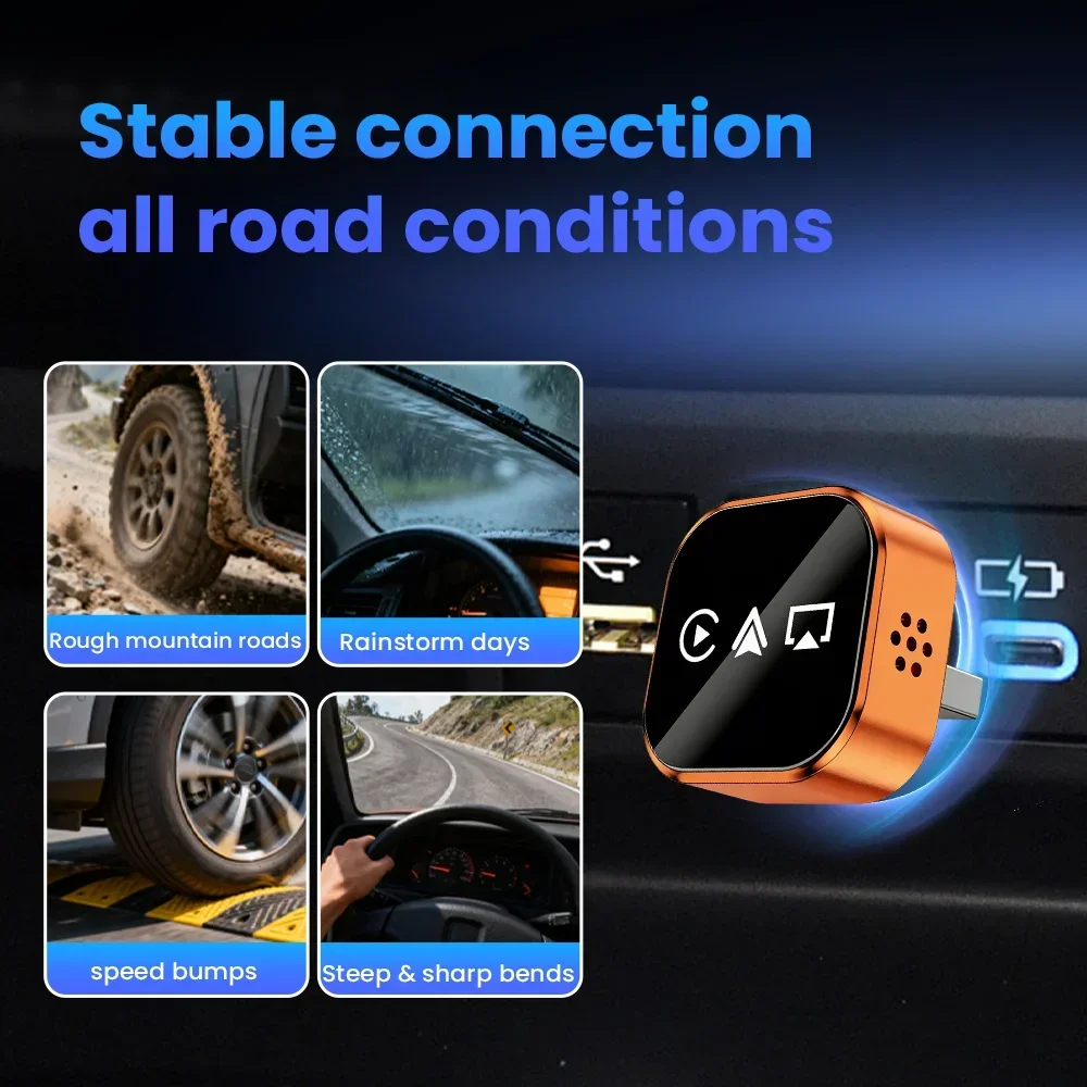 Adaptador Inalámbrico Carplay 4 en 1 Actualizado 2026, Mini Compacto, Plug and Play, WiFi de Doble Banda, Compatible con Apple y Android Auto 3