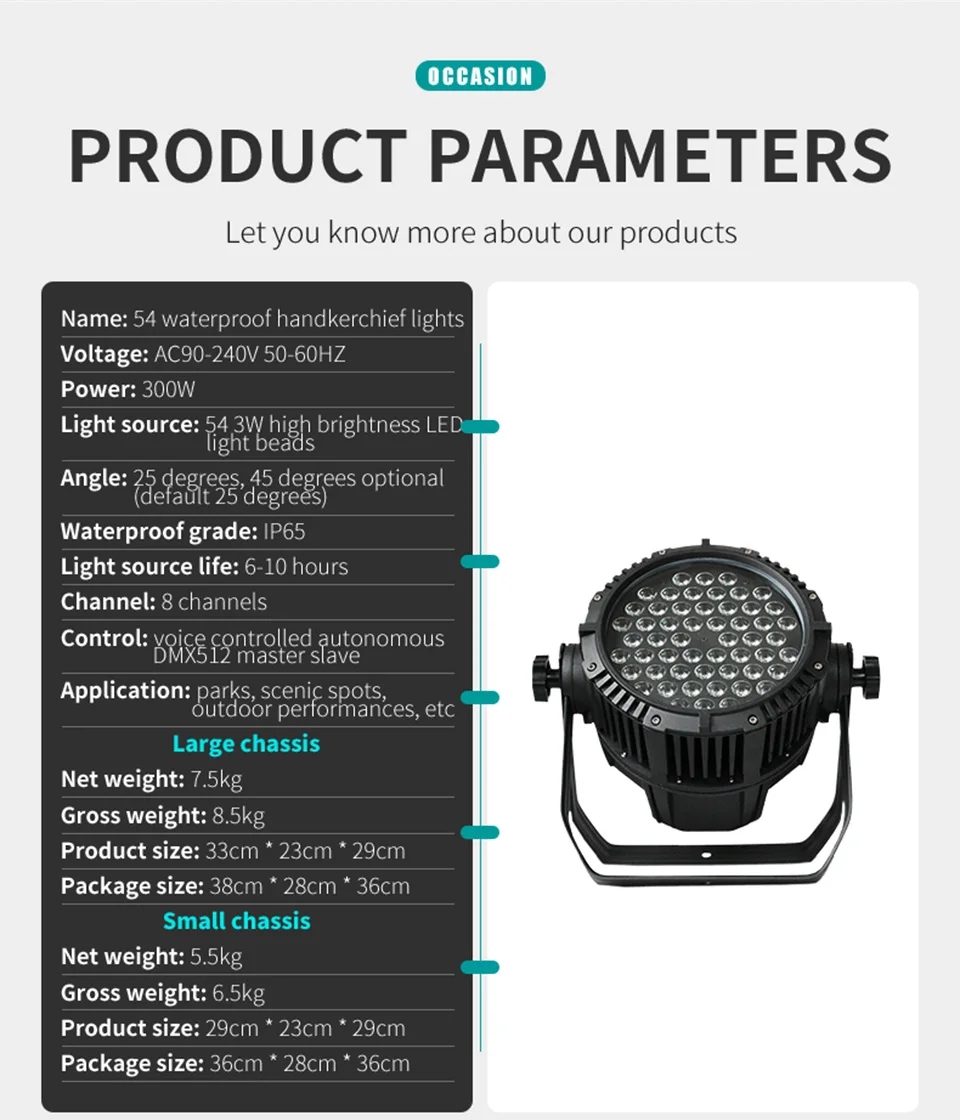 2025 LED Outdoor Waterproof Par Light DMX RGB Wash Light Professional Stage Bar