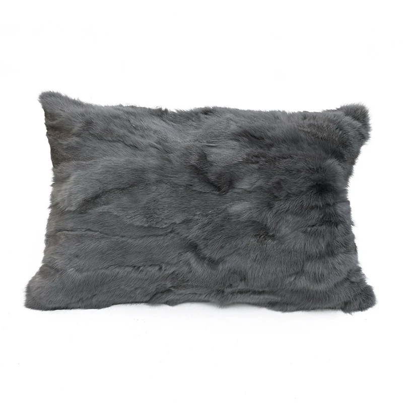 

Free Shipping CX-D-13D Single Side European Fashion Home & Hotel Real Rabbit Fur Pillow Cover Pillowcase Soft Christmas cushion
