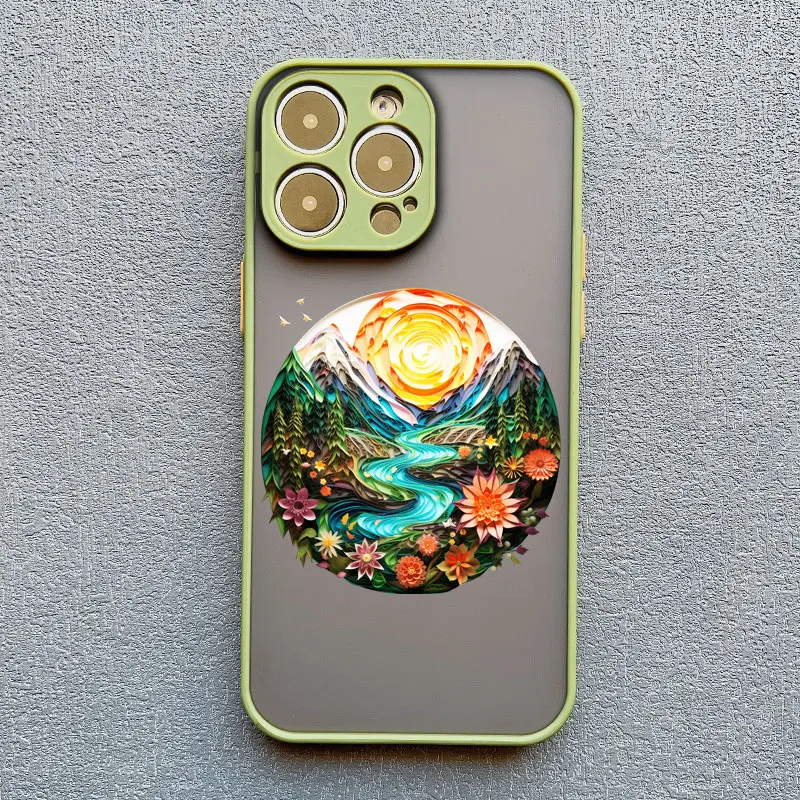 Wald landschaft Berg Fluss Landschaft Handy hülle für iPhone 15 14 13 12 11 Pro Max Mini Plus x xr xs 7 8 stoß feste Rückseite – Detail 7