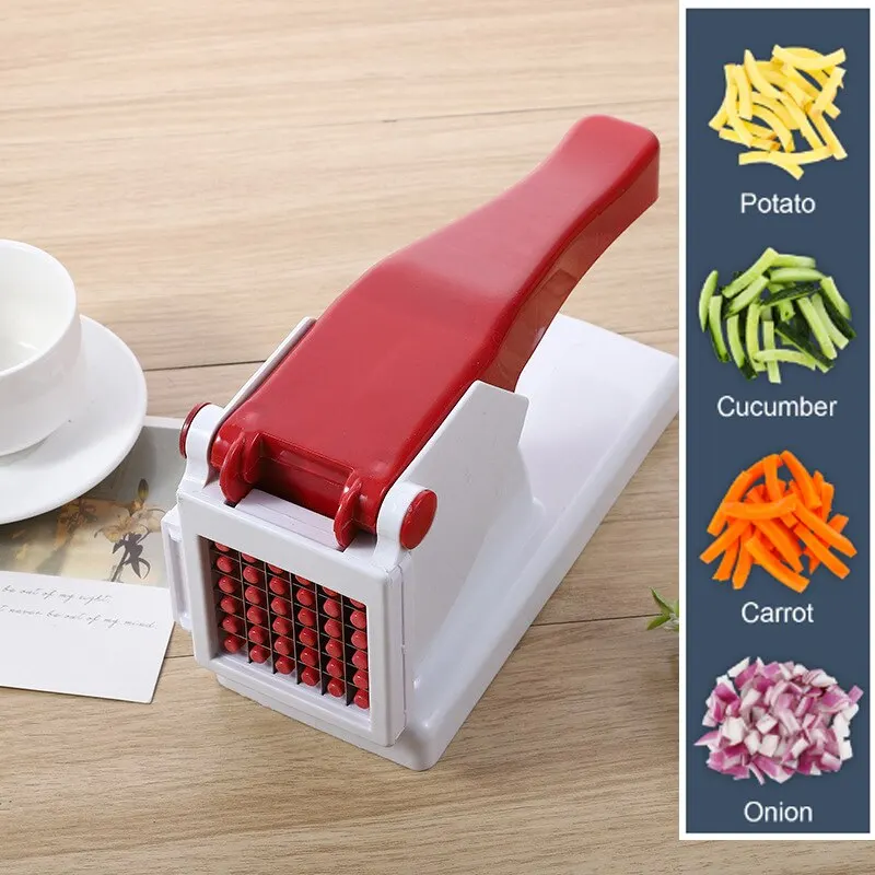 French Fries Machine Maker Multifunctional Vegetable Cutter Potato Cucumber Radish Stainless Steel Slitter Home 1pc