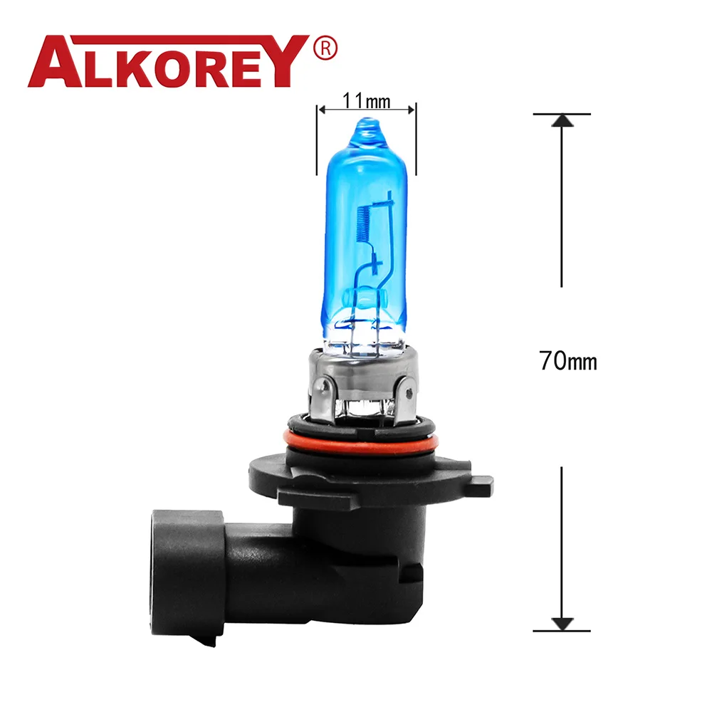 ALKOREY 슈퍼 화이트 쿼츠 유리 크세논 자동차 헤드라이트 램프, 할로겐 전구, 안개등, 자동차 전구, 9005 HB3, 12V, 65W, 5000K, 2 개