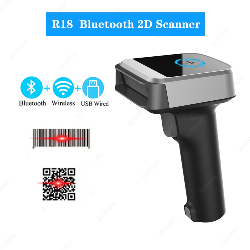 fast scanner Handheld Barcode Scanner Wireless Bluetooth Wired 1D 2D QR PDF417 DM Bar code Reader for iPad iPhone Android Tablets PC paper scanner Scanners