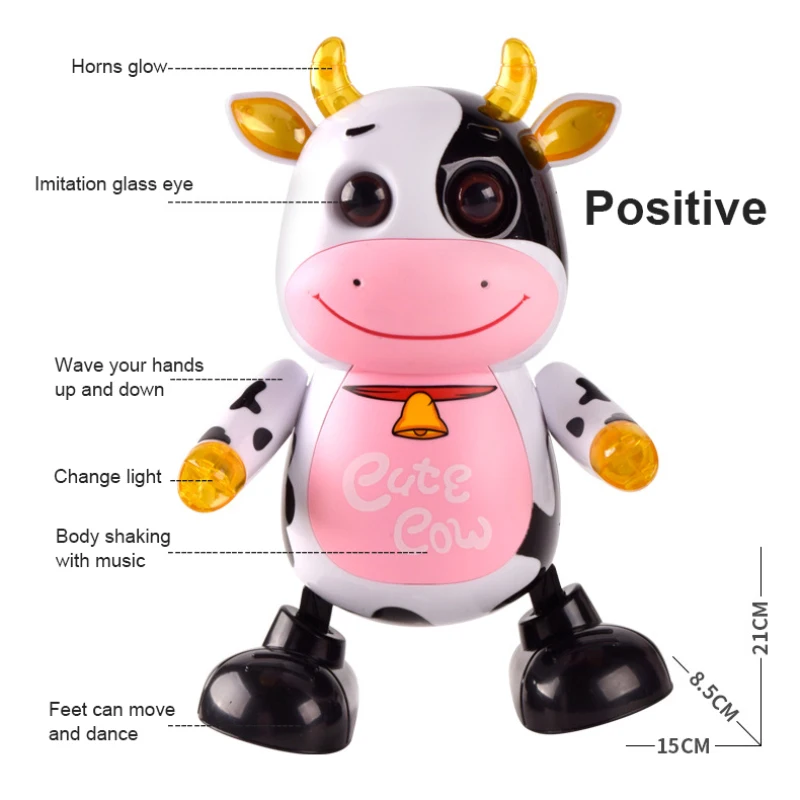 14 Songs Dancing Robot Cow Baby Electric Toys Sound Light Music Cow Parent-child Interrecative Toddler Toys Kid Christmas Gift 4