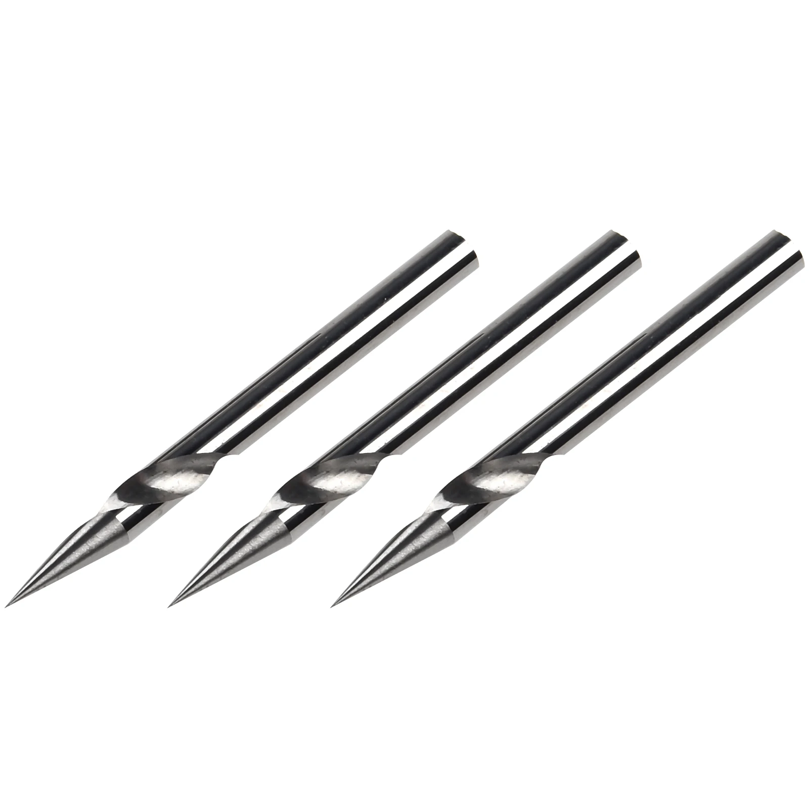 

5pcs 20 Deg V Groove Rotary Engraving Bit Flat Bottom CNC Spiral Router Bits 1/8 Shank Engraving Tool 36mm Length End Mills