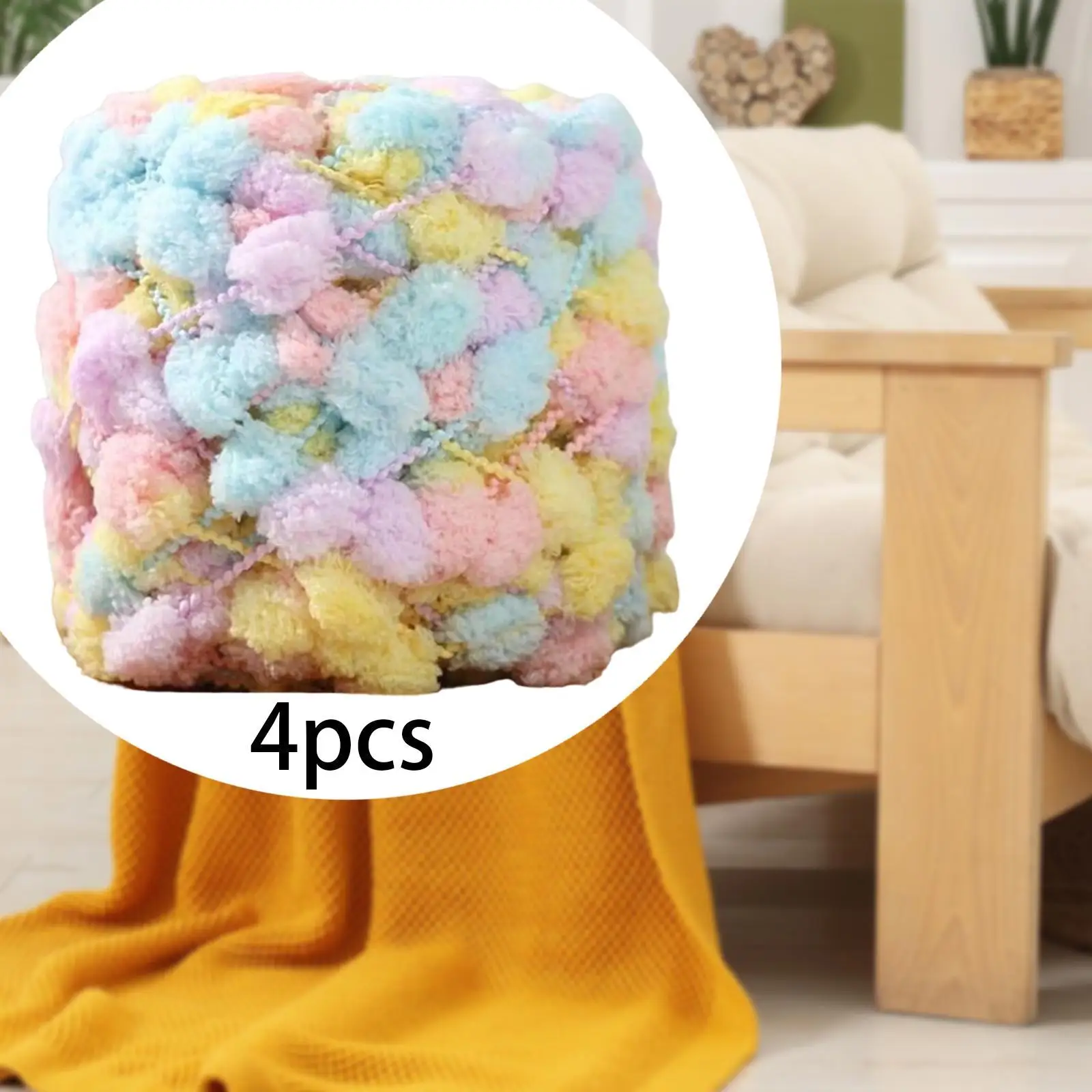 4롤 크로셰 뜨개질용 편안한 폴리에스터 핸드 니트 폼폼 청키 얀 자이언트 얀, 태피스트리 DIY 쿠션, 애완동물 침대, 모자용