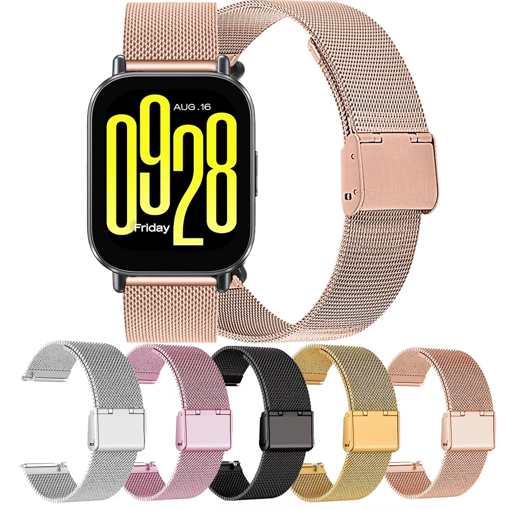 Stainless Steel Milanese Strap with Metal Clasp - 22mm Wrist Band in Color2