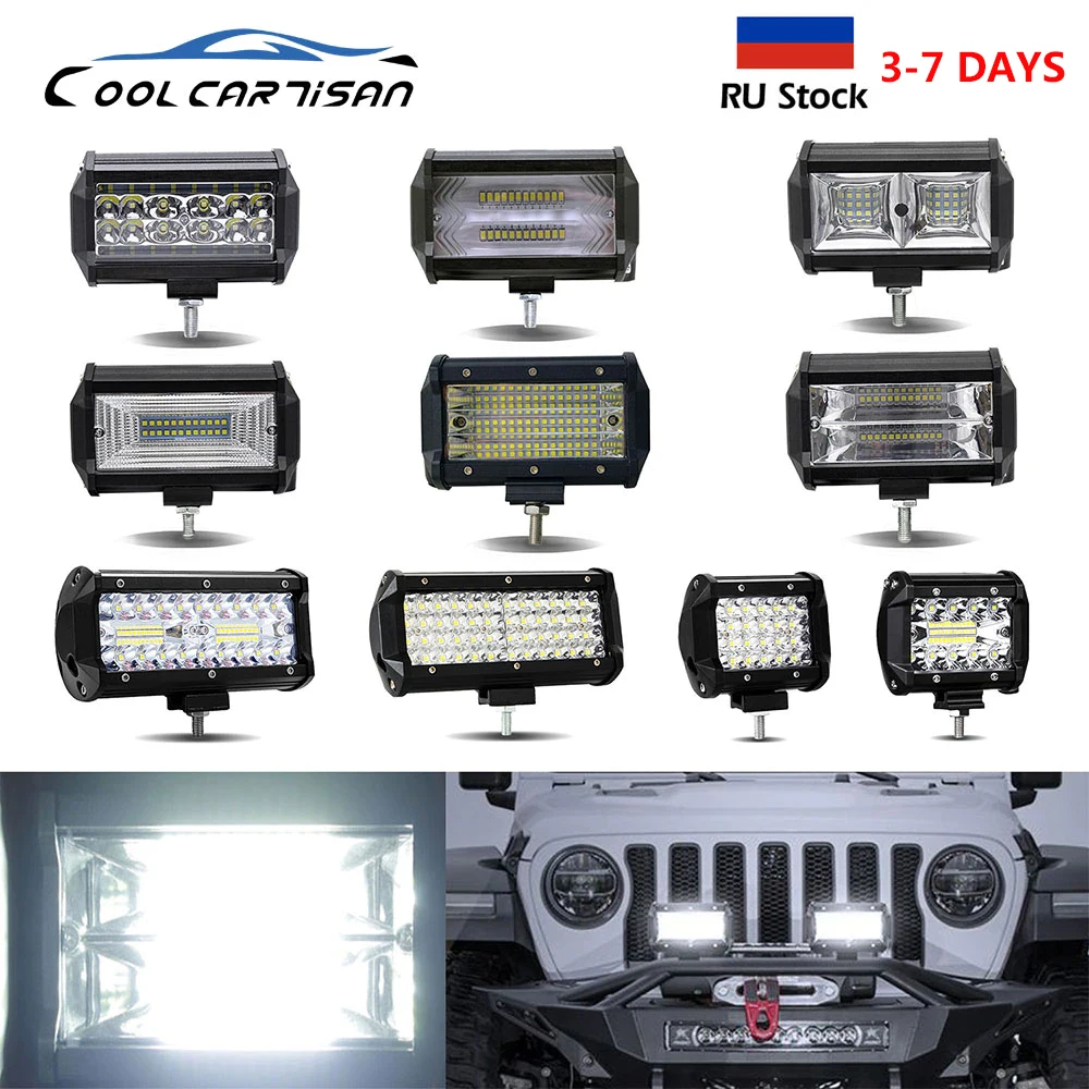 

Car Sportlight LED Work Light Bar Off Road Flood Lights Driving Headlights 4/5/7Inch Lamps Combo Beam for 12V 24V ATV SUV