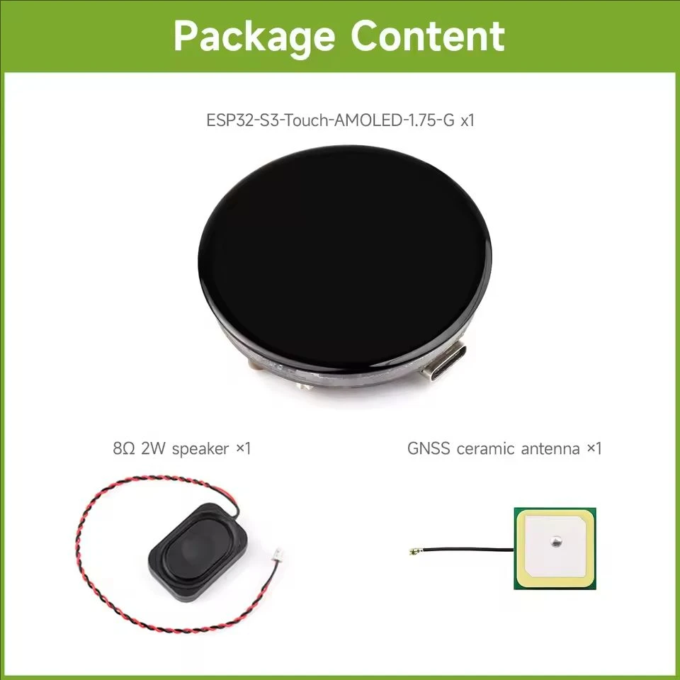 ตัวเลือกสินค้า จอสัมผัสทรงกลม ESP32-S3 1.75นิ้ว 466x466 พิกเซล