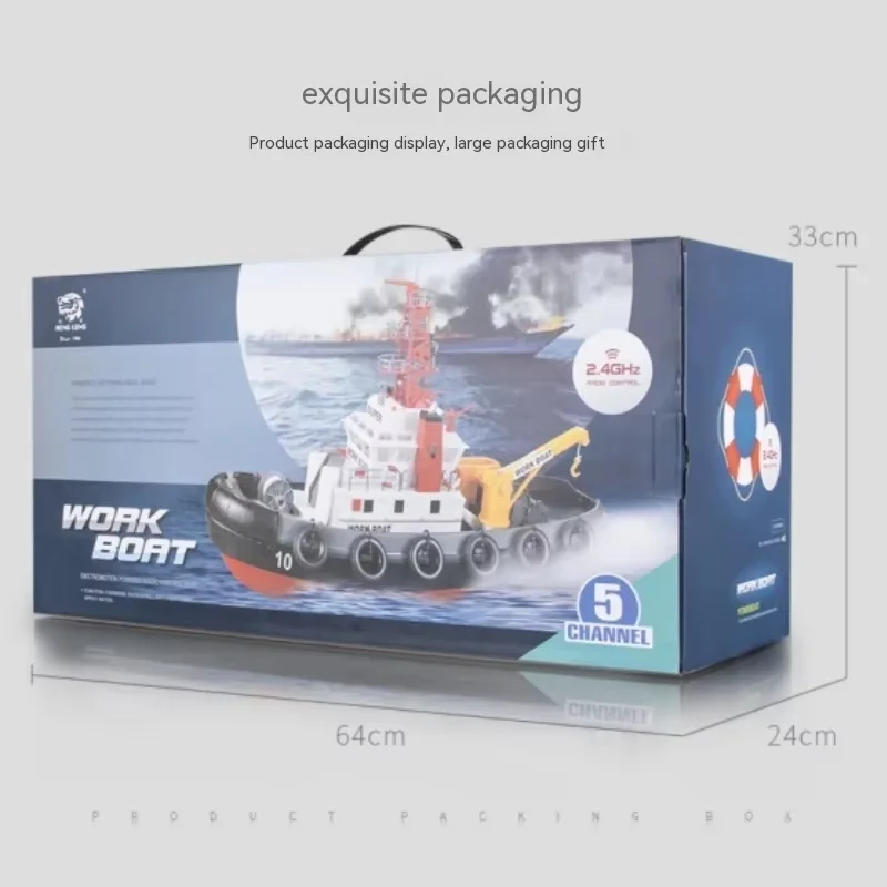 Rc Speedboat 2.4g Wireless  Remote Control Rescue Speedboat Simulation Fire Rescue Boat Spray Boat Children'S Outdoor Toy Gifts 6