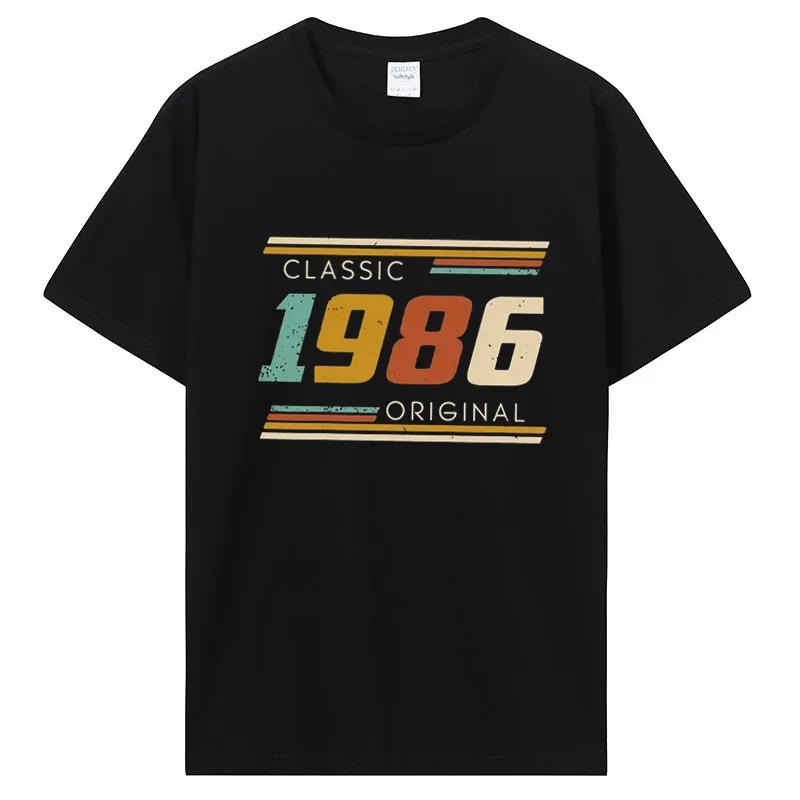 

Забавная Винтажная Футболка 1986, летняя Стильная хлопковая футболка с графическим рисунком, уличная одежда, подарки на день рождения, футболка, мужская одежда оверсайз