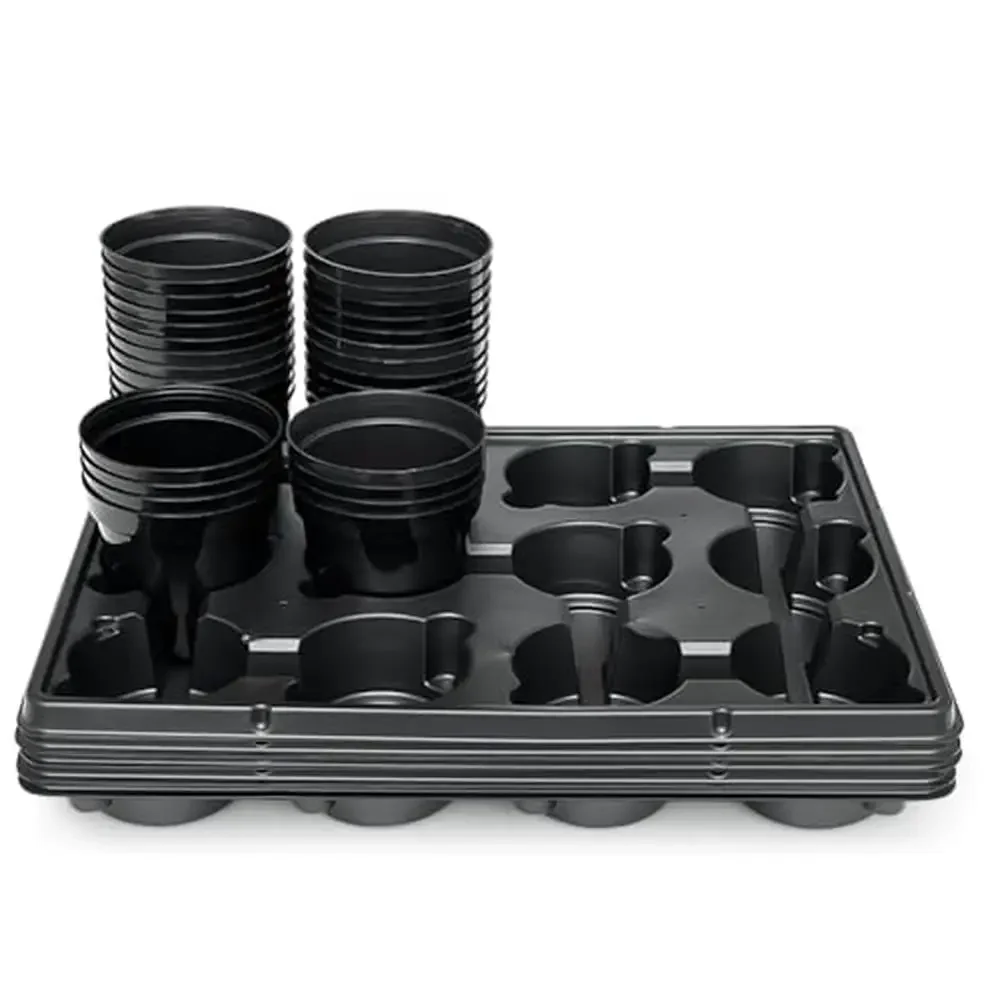 4" Plastic Plant Pots 60 Pcs 12 Cell Nursery Trays Sturdy Seeds Starting Shuttle BPA Free Material Wide Use Nursery Pots Unique