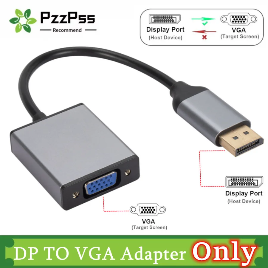 DP TO VGA Adapter DisplayPort to VGA Adapter 1080p DP Male to VGA Female Convert