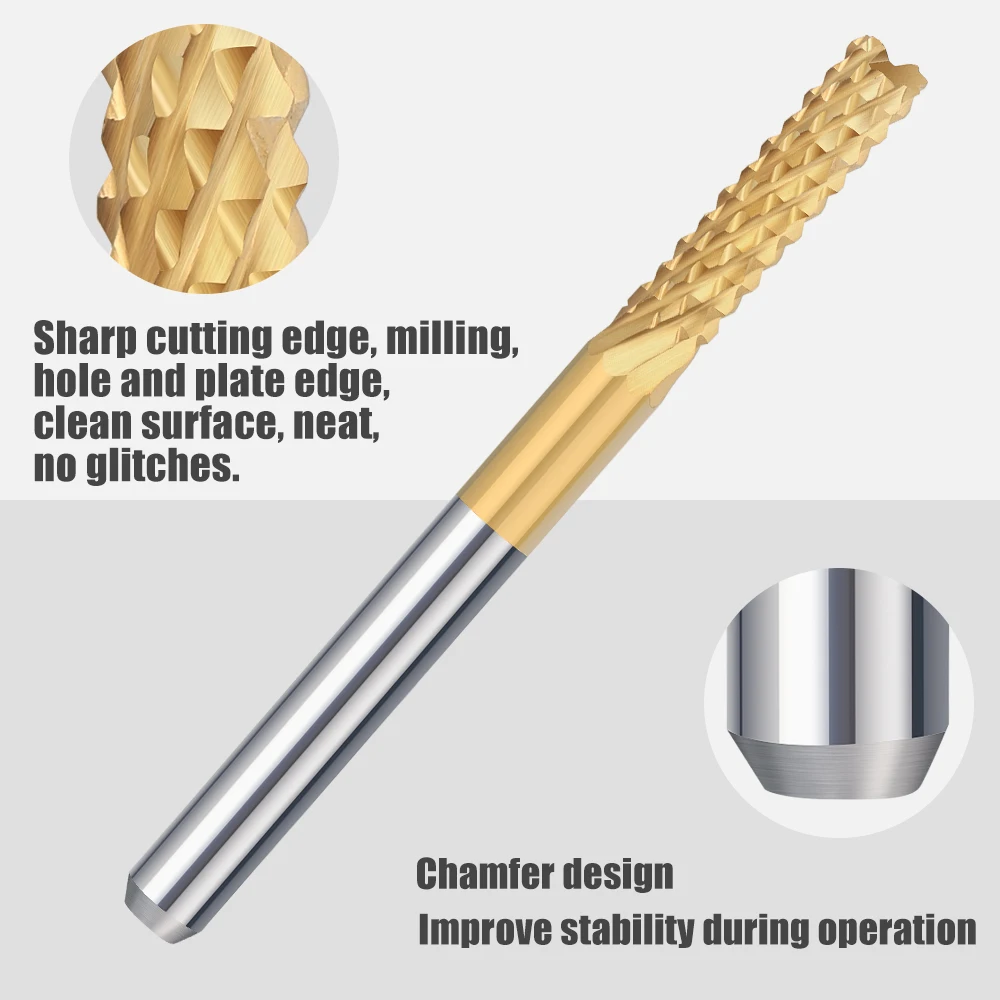 PCB Milling Cutter XCAN 10pcs TiN Coated 0.5-3.175mm CNC Router Bit 3.175mm Shank Carbide End Mill PCB Machine Milling Tools