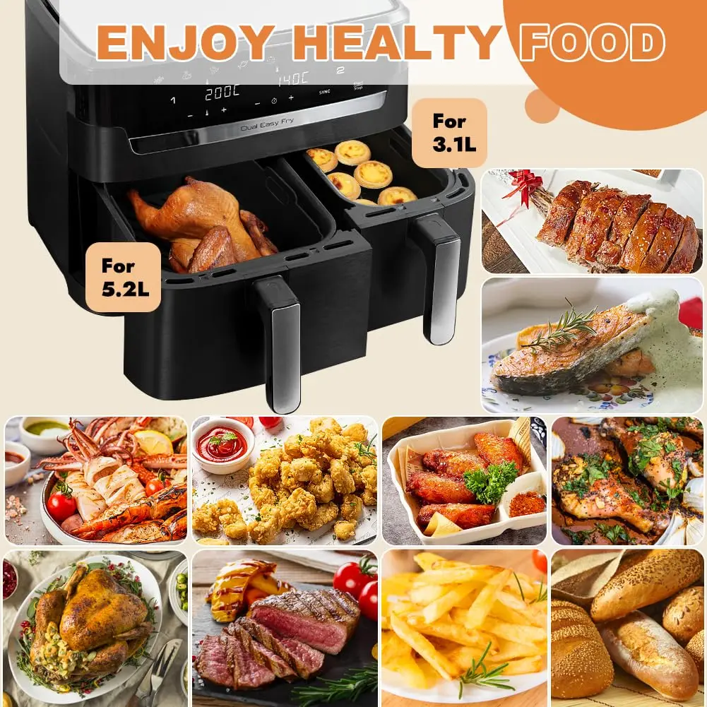 Premium Silicone Air Fryer Molds Set - Non-stick Baking Liners & Cooking Accessories