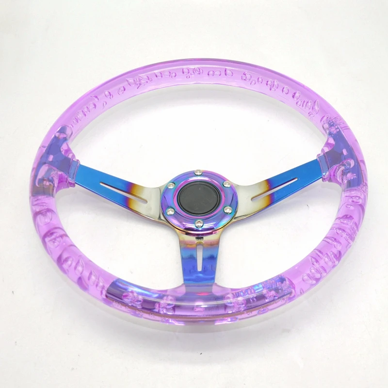 新品 現品限り! アクリル ステアリング 14inch クリアー 人気商品】ハンドル14インチ350mm /クリア透明ステアリングホイール