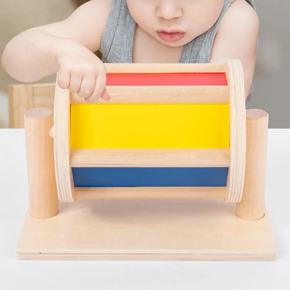 Baby Roller Spinning Rainbow Drum Parent-children Interaction Spinning Drum Educational Toy Rainbow Birthday Gif