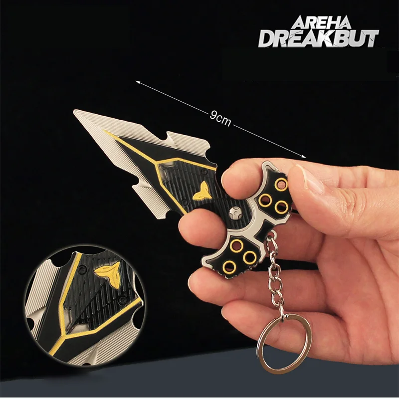 9cm Arena Breakout Knife Mini Chill Fang Hand Thorn Metal Keychain
