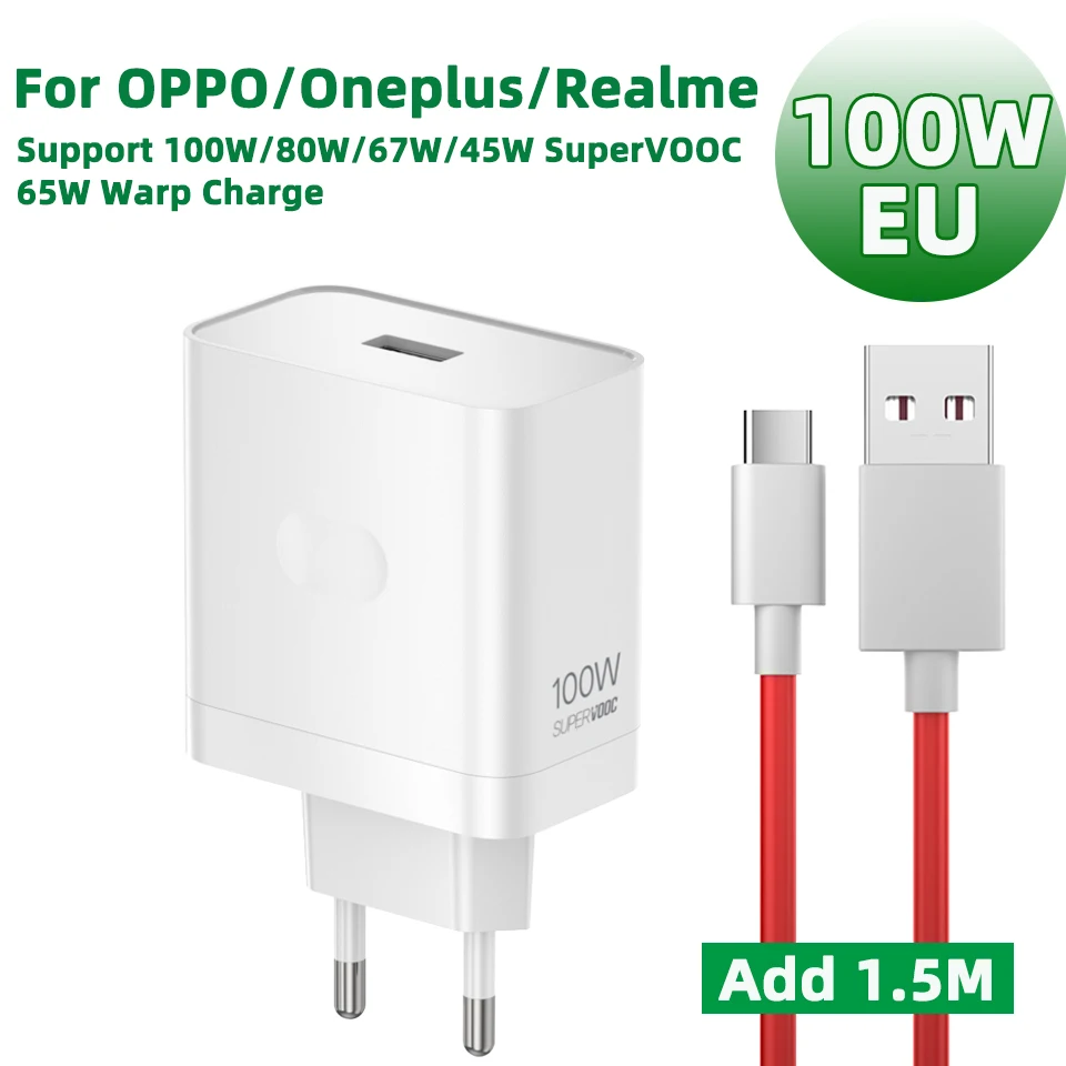 OPPO SuperVOOC 100W/80W Fast Charger - EU/US Adapter